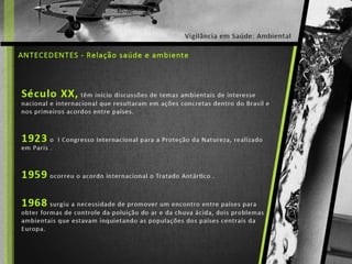 Saúde e Ambiente - Vigilância Ambiental