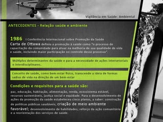 Saúde e Ambiente - Vigilância Ambiental
