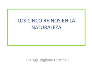 LOS CINCO REINOS EN LA
NATURALEZA
Ing.Agr. Viglione Cristina L.
 