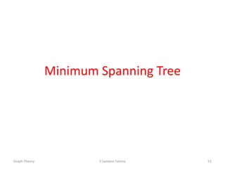 Minimum Spanning Tree
Graph Theory S Sameen Fatima 55
 