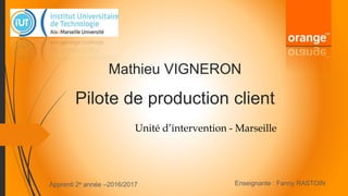 Mathieu VIGNERON
Pilote de production client
Unité d’intervention - Marseille
Enseignante : Fanny RASTOINApprenti 2e année –2016/2017
 