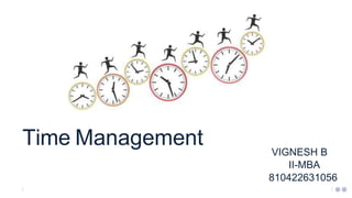 Time Management VIGNESH B
II-MBA
810422631056
 