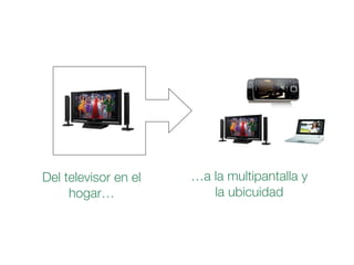 Del televisor en el
hogar…
…a la multipantalla y
la ubicuidad
 