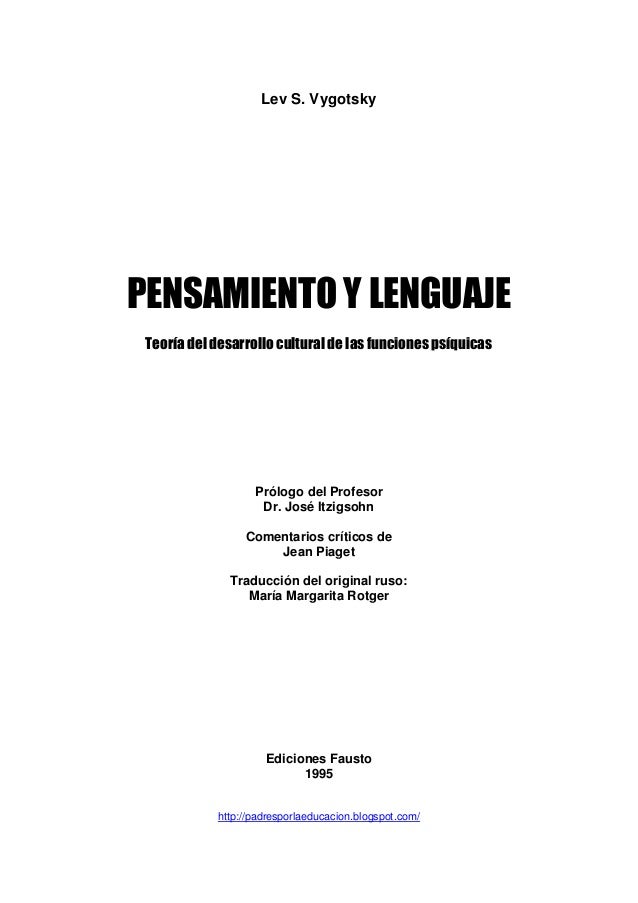 Vigotsky Pensamiento y lenguaje