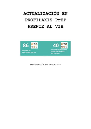 ACTUALIZACIÓN EN
PROFILAXIS PrEP
FRENTE AL VIH
MARÍA TARACÓN Y OLGA GONZÁLEZ
 