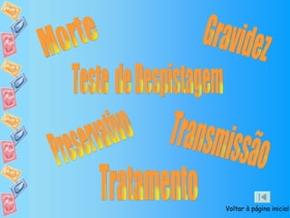 Morte Gravidez Transmissão Preservativo Teste  de Despistagem Tratamento Voltar à página inicial 