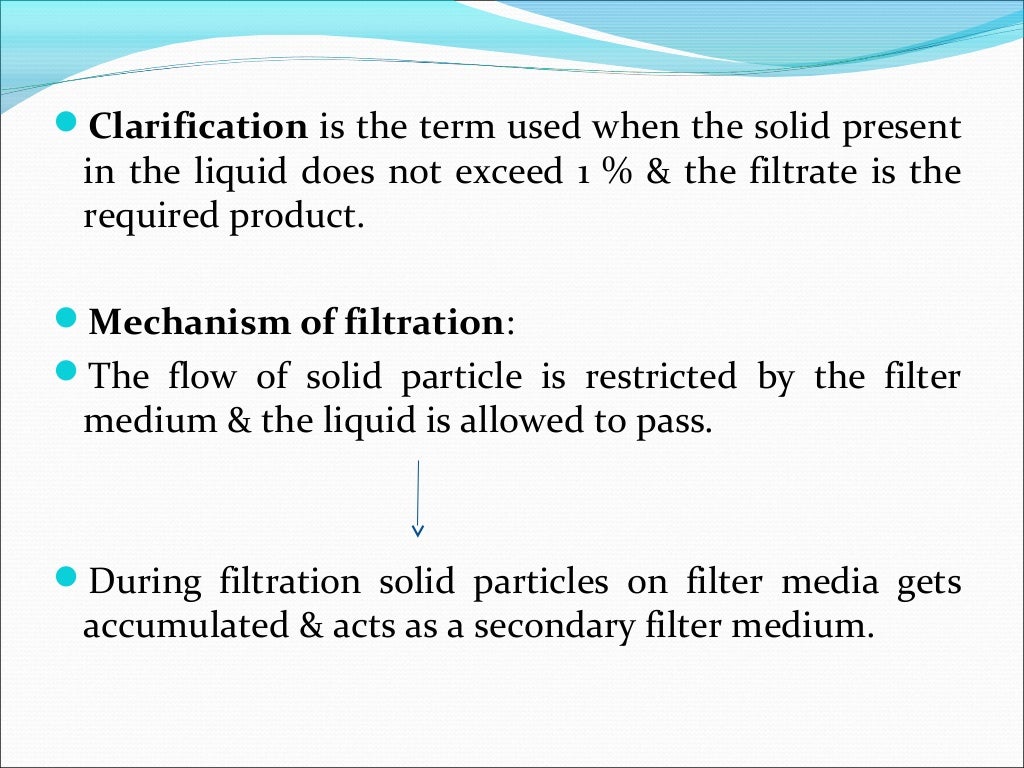 Filtration and clarification