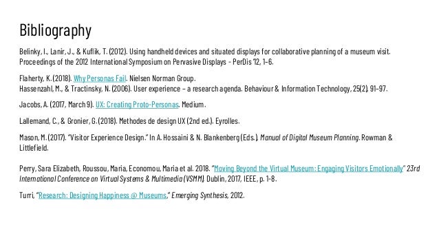 Bibliography
Belinky, I., Lanir, J., & Kuflik, T. (2012). Using handheld devices and situated displays for collaborative p...