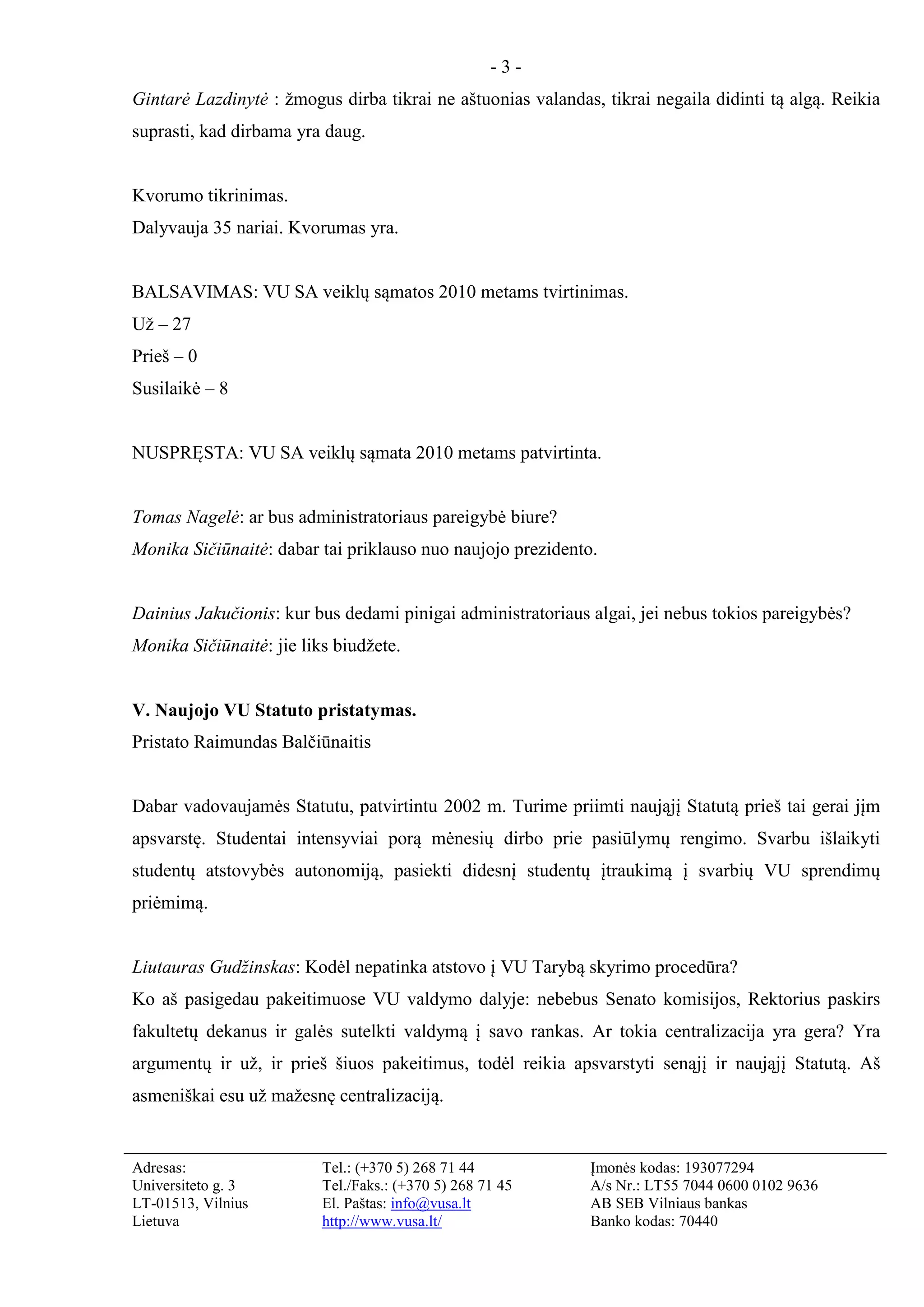 VII-ojo VU SA_parlamento_posedzio_protokolas[04-26] | PDF