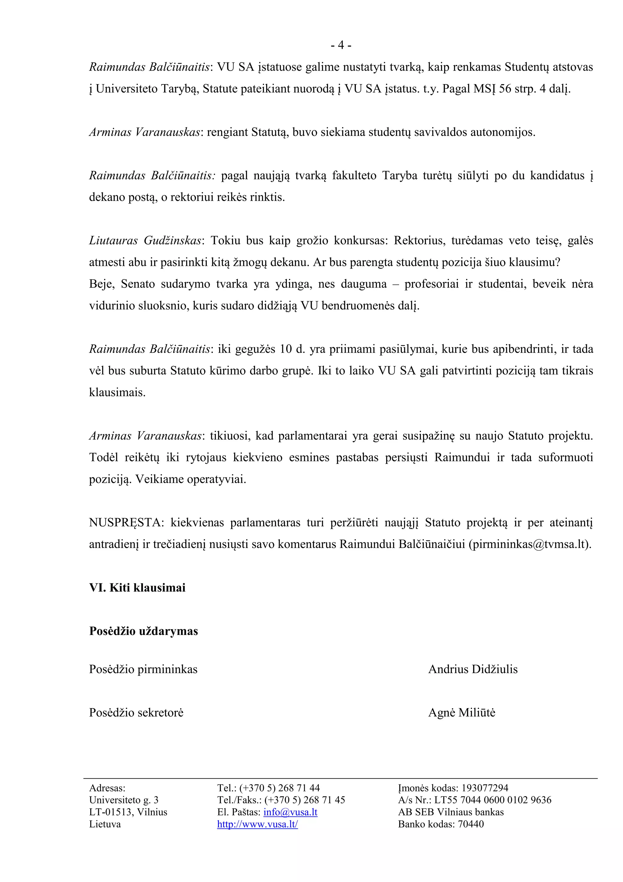 VII-ojo VU SA_parlamento_posedzio_protokolas[04-26] | PDF
