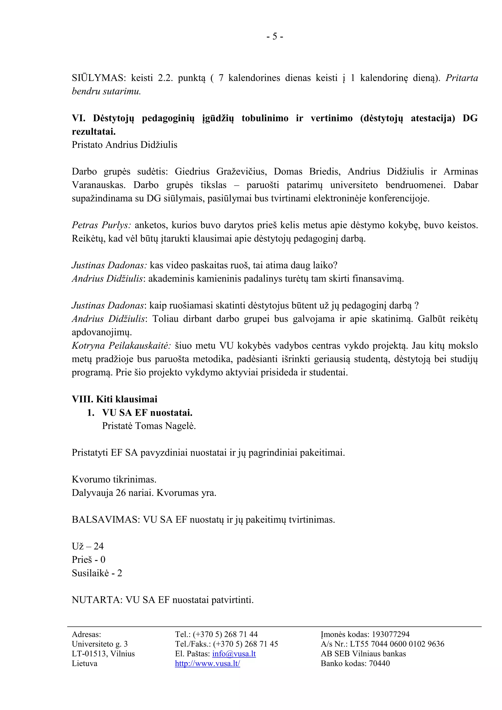 Protokolas VIII-ojo VU SA Parlamento posėdžio protokolas | PDF
