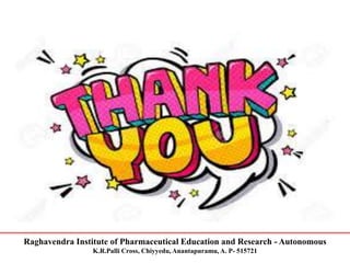 Raghavendra Institute of Pharmaceutical Education and Research - Autonomous
K.R.Palli Cross, Chiyyedu, Anantapuramu, A. P- 515721
 