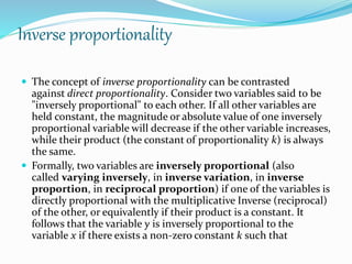 Two Variables Have Inverse Proportionality Example direct and inverse proportion | PPTX