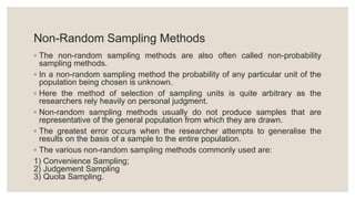biostatistics and research methodology, Sampling | PPTX