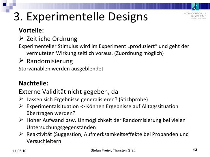 Experimentelle und Quasiexperimentelle Designs 30_04_09