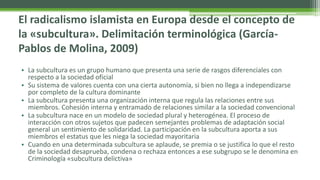 El radicalismo islamista en Europa desde el concepto de
la «subcultura». Delimitación terminológica (García-
Pablos de Mol...