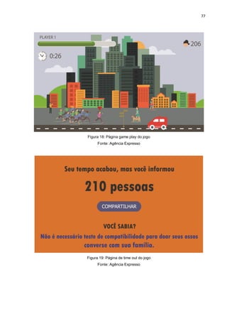 77
Figura 18: Página game play do jogo
Fonte: Agência Expresso
Figura 19: Página de time out do jogo
Fonte: Agência Expresso
 