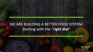 WE	ARE	BUILDING	A	BETTER	FOOD	SYSTEM.
Starting	with	the	“right	diet”
 