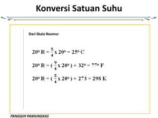 PANGGIH PAMUNGKAS
Konversi Satuan Suhu
Dari Skala Reamur