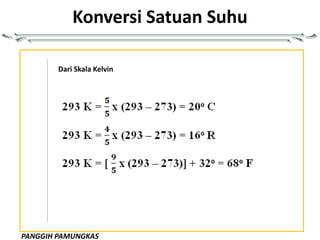 PANGGIH PAMUNGKAS
Konversi Satuan Suhu
Dari Skala Kelvin