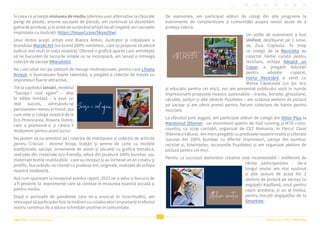 Viitor Plus | pentru oameni și natură Raportul Anual 2022 | Viitor Plus
17
În ceea ce privește misiunea de mediu (oferirea unei alternative la clasicele
pungi de plastic, anume sacoșele de pânză), am continuat să dezvoltăm
gamadeproduse,șiînacestansusținândartiștiilocali(regăsițiaicisacoșele
imprimate cu ilustrații: https://tinyurl.com/5kyxs5tw).
Unul dintre acești artiști este Bianca Anton, ilustrator și inițiatoare a
brandului Maruki Art (un brand 100% românesc, care își propune să aducă
ludicul mai mult în viața noastră). Oferind o grafică aparte care amintește
să ne bucurăm de lucrurile simple ce ne înconjoară, am lansat o întreagă
colecție de sacoșe #MarukiArt.
Nu i-am uitat nici pe iubitorii de mesaje motivaționale, pentru care Liliana
Arnaut, o ilustratoare foarte talentată, a pregătit o colecție de traiste cu
imprimeuri foarte attractive,
Tot la capitolul lansări, modelul
”Sacoșa-i cool again” – deși
în ediție limitată - a avut un
real succes, adresându-se
persoanelor mereu în trend, așa
cum este și colega noastră de la
Eco Provocarea, Roxana Dobre,
care a promovat-o și căreia îi
mulțumim pentru acest lucru!
Nu putem să nu amintim aici colecția de mărțișoare și colecția de articole
pentru Crăciun - diverse broșe, brățări și semne de carte cu modele
tradiționale, sacoșe, ornamente de sezon și săculeți cu grafică tematică,
realizate din materiale eco-friendly, adică din țesătură 100% bumbac sau
materiale textile reutilizabile - care au început și au încheiat un an creativ și
prolific, bucurându-ne clienții cu produse noi, originale, realizate de echipa
noastră neobosită.
Așa cum spuneam la începutul acestui raport, 2022 ne-a adus și bucuria de
a fi prezenți la evenimente care să conteze în misiunea noastră socială și
pentru mediu.
După o perioadă de pandemie care ne-a aruncat în incertitudini, am
reînceputsăparticipămfiziclaîntâlniricucolaboratoriimportanțiînefortul
nostru continuu de a aduce schimbări pozitive în comunitate.
De asemenea, am participat alături de colegi din alte programe la
evenimente de conștientizare a comunității asupra nevoii acute de a
proteja natura.
Un astfel de eveniment a fost
UniFest, desfășurat pe 1 iunie,
de Ziua Copilului. În timp
ce colegii de la Recicleta au
colectat hârtie curată pentru
reciclare, echipa Adoptă un
Copac a pregătit felicitări
pentru adopție copacei,
Harta Reciclării a venit cu
Marea Căpăceală (un joc eco
și educativ pentru cei mici), noi am prezentat publicului sosit în număr
impresionant produsele noastre sustenabile – traiste, borsete, ghiozdane,
săculeți, șorțuri și alte obiecte Puzzletex – am susținut ateliere de pictură
pe sacoșe și am oferit premii pentru fiecare colectare de hârtie pentru
reciclare.
La sfârșitul lunii august, am participat alături de colegii din Viitor Plus la
Maratonul Olteniei - un eveniment sportiv de trail running și MTB cross-
country, cu scop caritabil, organizat de CEZ Romania, în Parcul Zăvoi
(RâmnicuVâlcea). Ammerspregătițicuproduselenoastreveseleșicolorate
(sacoșe din 100% bumbac cu diferite imprimeuri, sacoșe din bumbac
reciclat și, bineînțeles, accesoriile Puzzletex) și am organizat ateliere de
pictură pentru cei mici.
Pentru ca succesul atelierelor creative este incontestabil - indiferent de
vârsta participanților - de-a
lungul anului am mai susținut
și alte sesiuni de acest fel: 2
ateliere de pictură pe sacoșe cu
angajații Kaufland, unul pentru
copiii acestora, și un al treilea,
pentru micuții angajaților de la
Smartree.
 