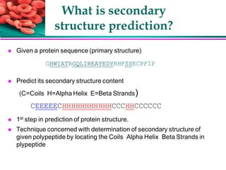 Secondary Structure Prediction of proteins | PDF