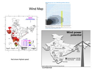 Wind Map  Red shows Highest speed 