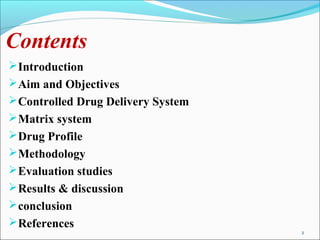 Formulation and Evaluation of Stavudine Controlled Release Matrix ...