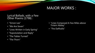 Life amd work of William Wordsworth | PPTX
