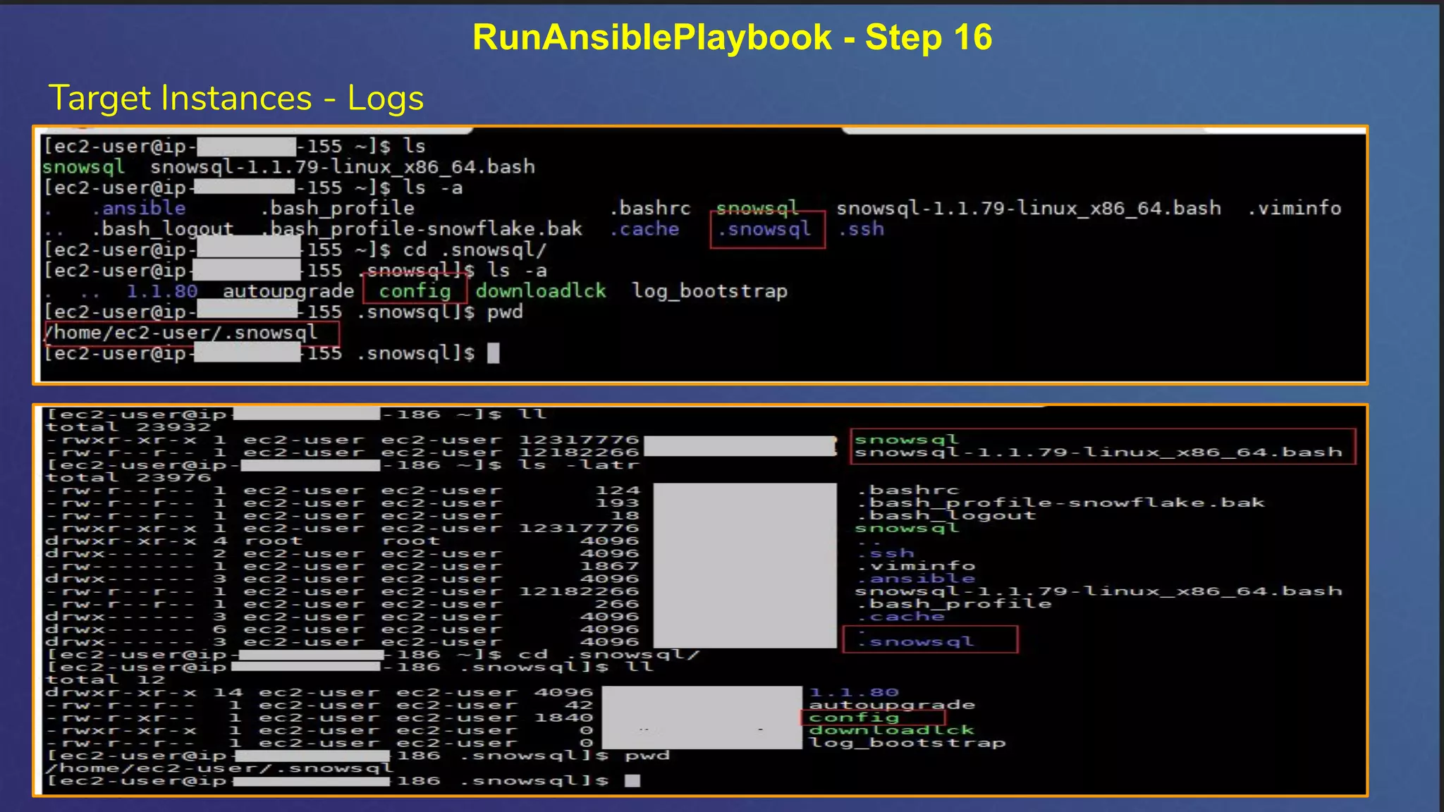 RunAnsiblePlaybook - Step 16
Target Instances - Logs
 