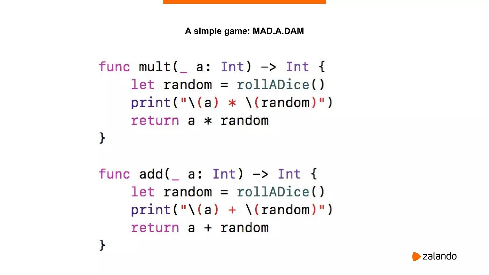 12
A simple game: MAD.A.DAM
 