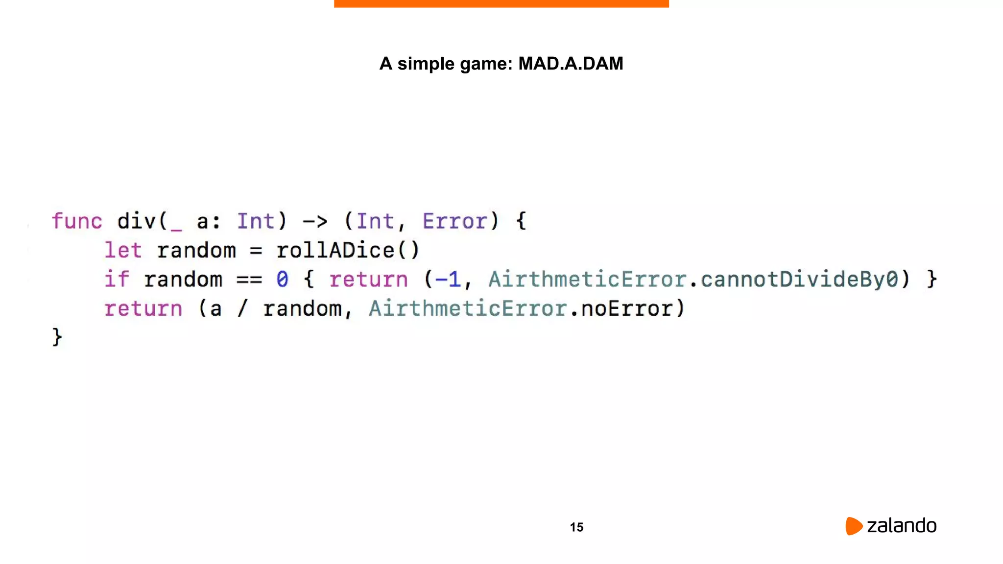 15
A simple game: MAD.A.DAM
 