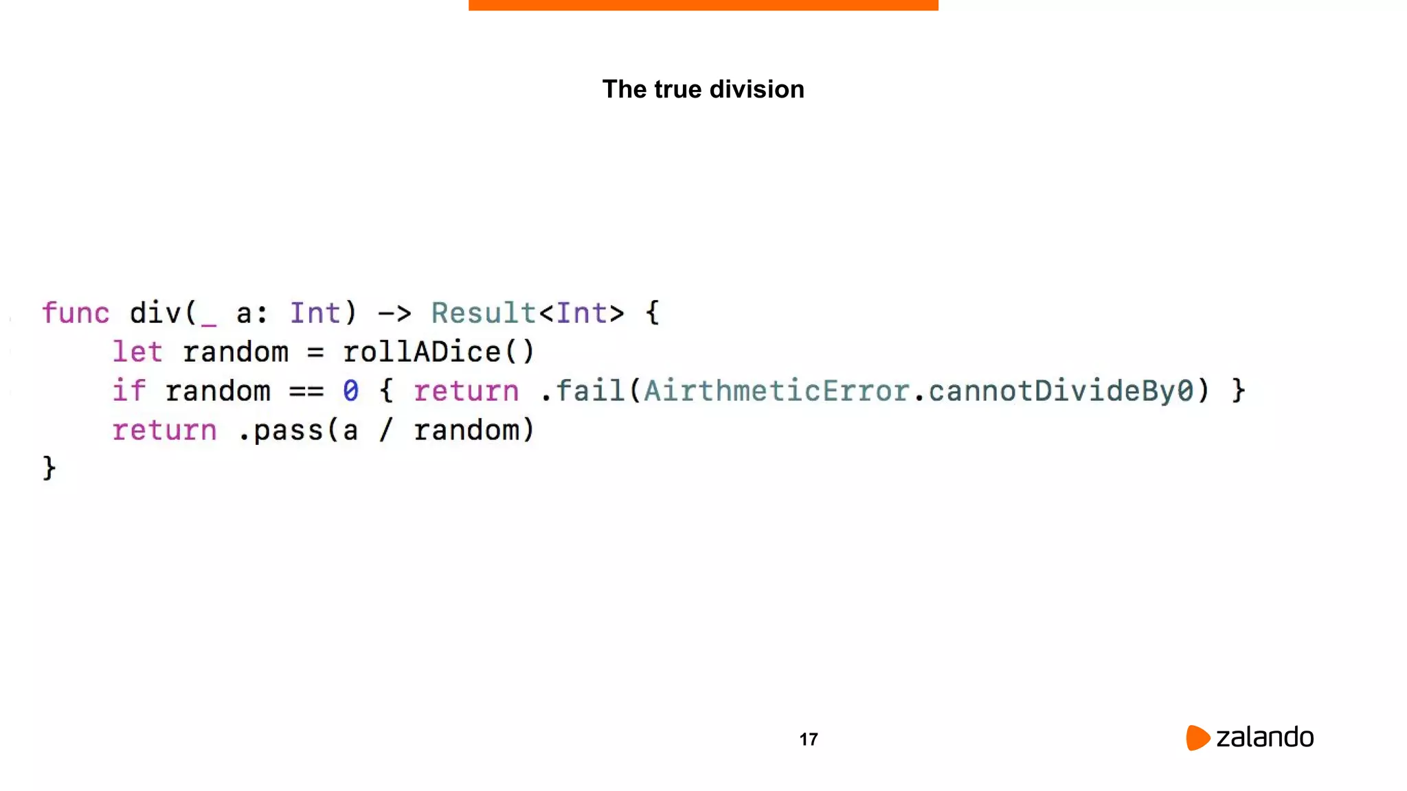 17
The true division
 