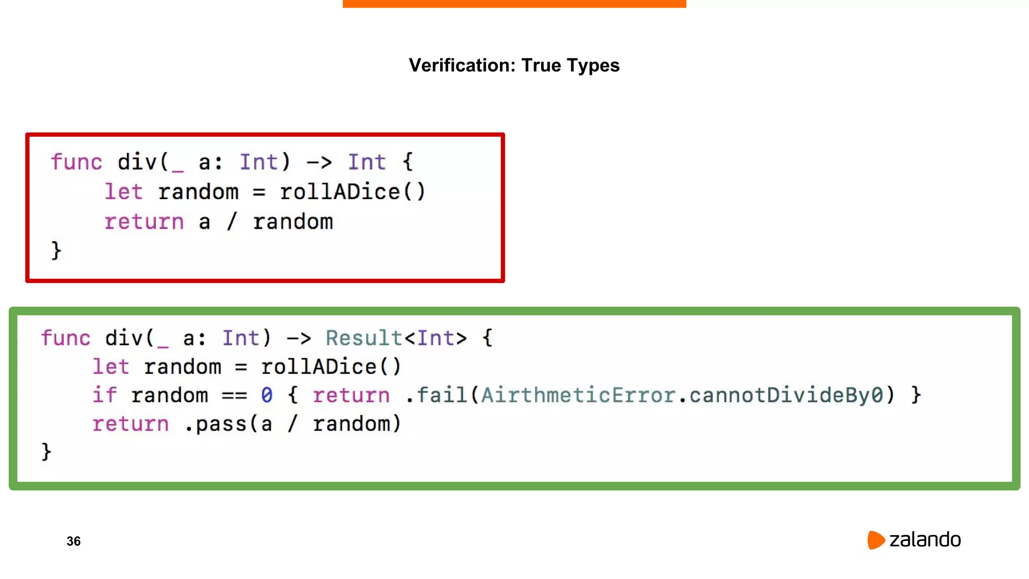 36
Verification: True Types
 