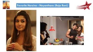 Favorite Heroine - Nayanthara (Raja Rani)
 