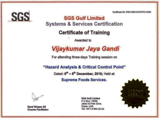 Sgs Haccp Dec 2010