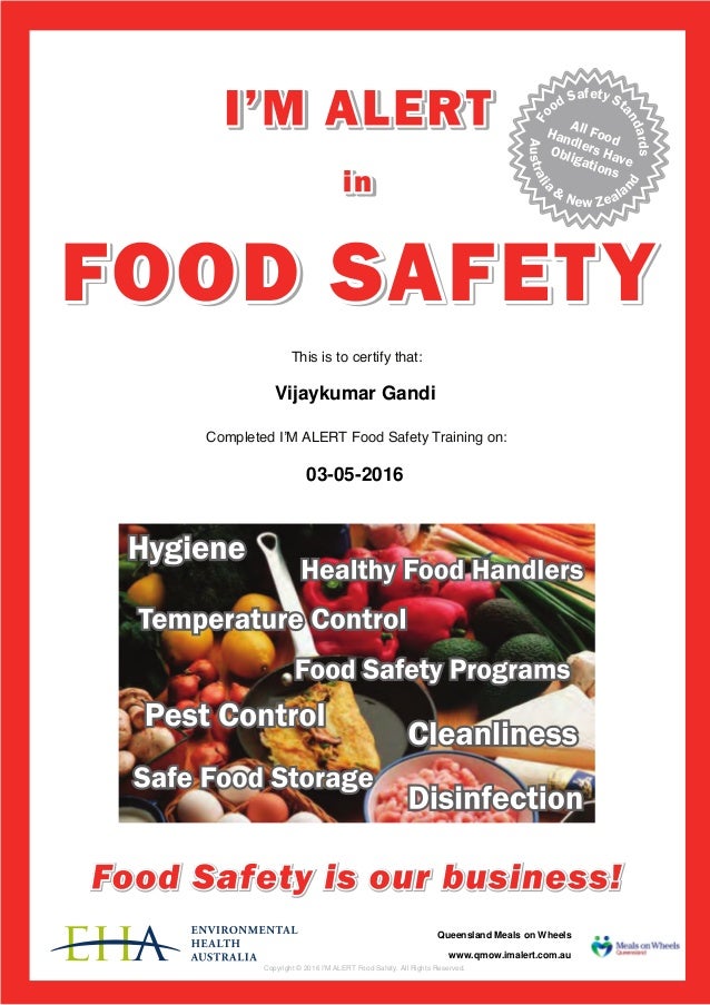 I'm alert food safety