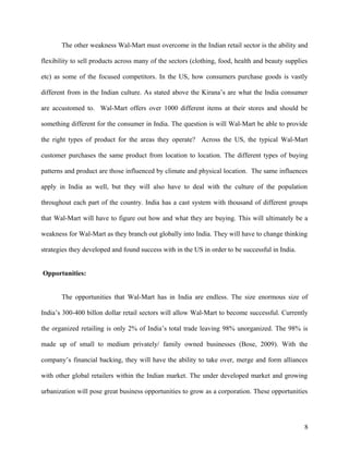 Case Study on Walmart and Bharti Transforming retail in india | DOC ...