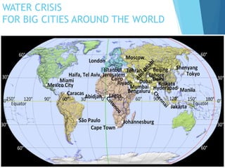 WATER CRISIS
FOR BIG CITIES AROUND THE WORLD
 