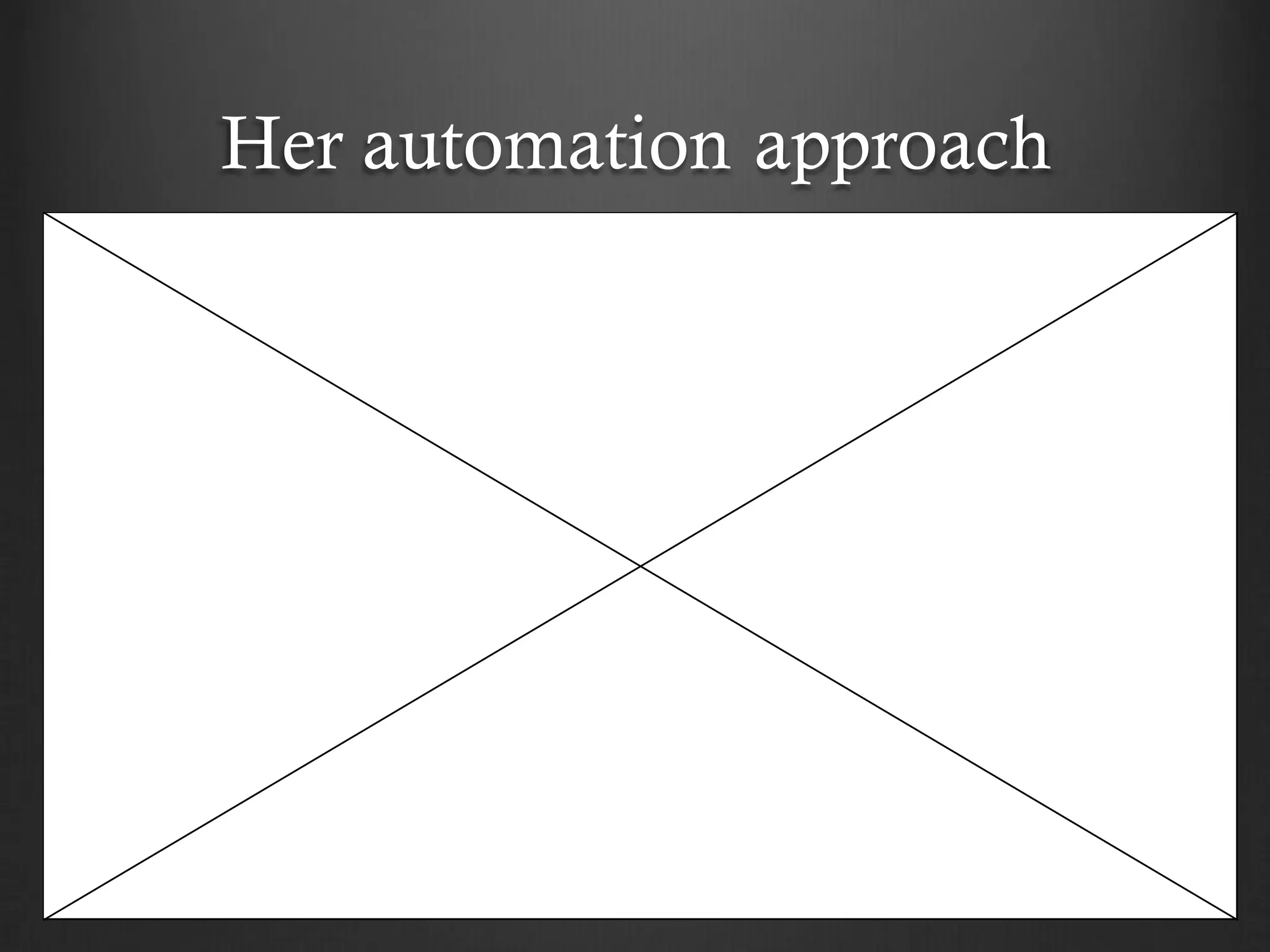 Her automation approach
 