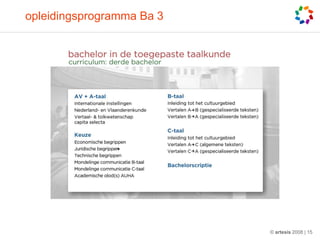 opleidingsprogramma Ba 3




                           © artesis 2008 | 15
 