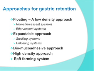 Swollen Raft gastroretentive drug delivery system | PPTX