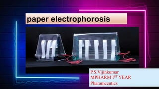paper electrophorosis
P.S.Vijinkumar
MPHARM IST YEAR
Pharamceutics
 