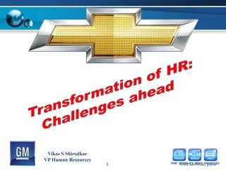 Vikas S Shirodkar
VP Human Resources
                     1   nhrd seminar, pune
 