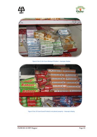 Figure 8 Sec 21 Air Force Mixing of Product – Improper display




           Figure 9 Sec 23 Coast Guard Products not placed properly – Improper display




PGDM 08-10-IMT-Nagpur                                                                    Page 45
 