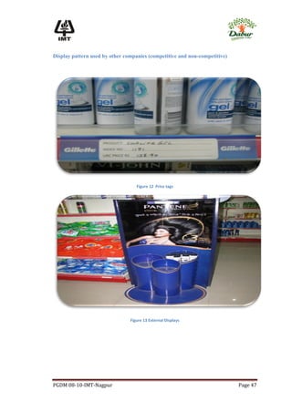 Display pattern used by other companies (competitive and non-competitive)




                                   Figure 12 Price tags




                                Figure 13 External Displays




PGDM 08-10-IMT-Nagpur                                                       Page 47
 