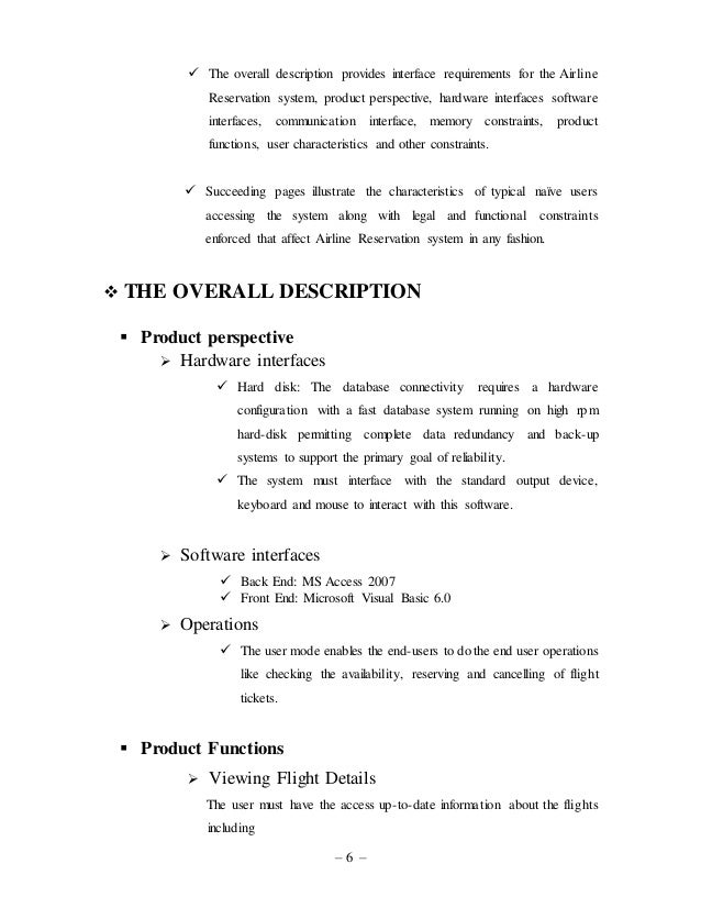 Srs On Airline Reservation System Srs On Airline Reservation System