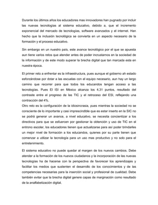 Tic en educacion mexicana