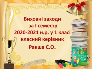 Виховні заходи
за І семестр
2020-2021 н.р. у 1 класі
класний керівник
Ракша С.О.
 
