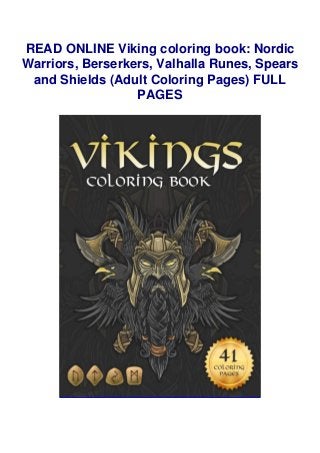 Viking Coloring Book Nordic Warriors Berserkers Valhalla Runes